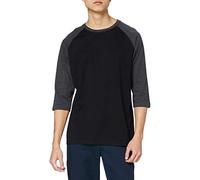 Urban Classics Contrast 3/4 Sleeve Raglan Tee T-Shirt, Noir/Cha, 5XL Hommes