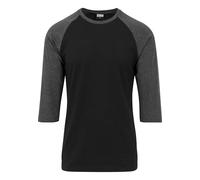 Urban Classics T-Shirt Manches 3/4 Raglan Homme T-Shirt Manches Longues Noir/Anthracite M