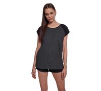 Urban Classics Ladies Contrast Raglan Tee T-Shirt, Carbone/Noir, L Femme