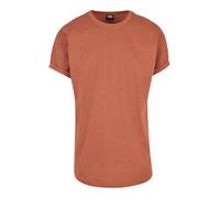 Urban Classics Long Shaped Turnup Tee T-Shirt, Terracotta, L Homme