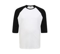 Urban Classics T-shirt Raglan contrast manches 3/4 Homme Blanc/Noir 4XL