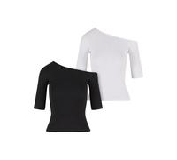 Urban Classics Organic Asymmetric Rib Short Sleeve T-shirt 2 Units Noir S Femme
