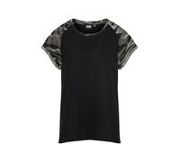 Urban Classics Ladies Contrast Raglan Tee T-Shirt, Noir/Camouflage foncé, XXXXL Femme