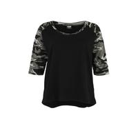 Urban Classics T-shirt raglan femme manches 3/4 noir/camouflage sombre XS
