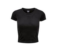 Urban Classics Ladies Short Velvet Tee T-Shirt, Black, XS Femme
