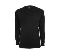 Urban Classics Koszulka Basic Henley L/S Sweat-Shirt, Noir, XS Homme