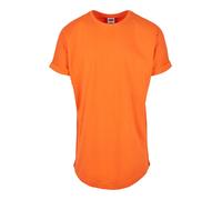 Urban Classics Homme Shaped Turnup URBAN CLASSICS T Shirt pour Homme Long avec Manches retrouss es Turn Up Tee Coupe Longue Manches, Mandarine, M EU