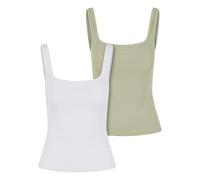 Urban Classics T-Shirt pour Femme 95% Coton (Bio), 5% élasthanne Blanc + Sauge Douce M, Blanc + softsalvia, M