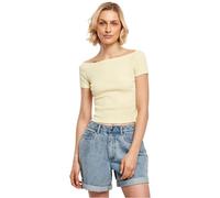 Urban Classics T- Shirt pour Femme Off Shoulder Rib,Jaune soft.,XXL