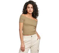Urban Classics T- Shirt pour Femme Off Shoulder Rib,kaki,XS