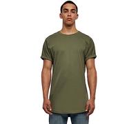 URBAN CLASSICS T Shirt pour Homme Long avec Manches retroussées, Turn Up Tee Coupe Longue, Manches Courtes, Col Rond, 100 % Coton, Taille S, olive