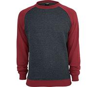 Urban Classics T-Shirt Raglan Col Rond Homme Sweat-Shirt Anthracite/Rouge S