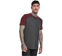 Urban Classics T-Shirt Raglan Contrast Homme T-Shirt Manches Courtes Anthracite/Bourgogne XXL