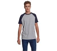 Urban Classics T-Shirt Raglan Contrast Homme T-Shirt Manches Courtes Gris chiné/Marine XXL