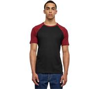 Urban Classics T-Shirt Raglan Contrast Homme T-Shirt Manches Courtes Noir/Bourgogne XXL
