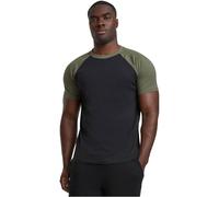 Urban Classics Homme Raglan Contrast Tee T-shirt, Multicolore (Black/Olive 00757), 3XL EU