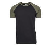 Urban Classics T-Shirt Raglan Contrast Homme T-Shirt Manches Courtes Noir/Olive M