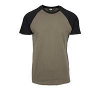 Urban Classics T-Shirt Raglan Contrast Homme T-Shirt Manches Courtes Olive/Noir 5XL