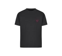 Urban Classics T-shirt 'Rainbow Heart' jaune / vert / rose / noir, Taille XS