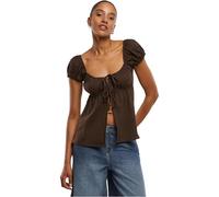 Urban Classics T-Shirt Ruffled pour Femme - T-Shirt Ample avec Manches Bouffantes et nœuds, en Coton Jersey Simple, Coupe féminine pour Le Quotidien et l'été