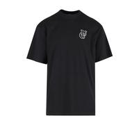 Urban Classics T-Shirt 'Shiny' gris clair / noir, Taille M