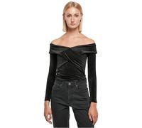 Urban Classics T-Shirt Velours Côtelé Épaules Dénudées à Manches Longues Femme Noir XXL