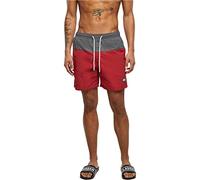 Urban Classics TB1026-Block Swim Shorts Maillot, Rouge Brique/Gris foncé, XXL Homme