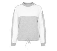 Urban Classics Pull femme Oversize à rayures bicolores Col rond manches longues Gris/Blanc XS