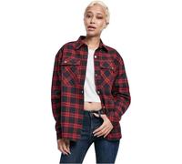 Urban Classics Tb3627-ladies Oversized Overshirt Chemise, Midnightnavy/Red, XL Große Größen Extra Tall Femme