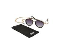 Urban Classics Tb4205c-sunglasses Ibiza with Chain Lunettes de Soleil, Noir/doré, Taille Unique Mixte