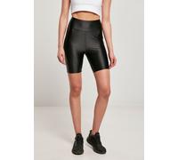 Urban Classics TB4342A | Ladies Highwaist Shiny Metalic Cycle Shorts 2-Pack - Farbe : black+duskrose - Größe : 5XL