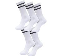 Urban Classics Tb6801-double Stripe Socks 5-Pack Chaussettes, Blanc/Noir, 35-38 Mixte