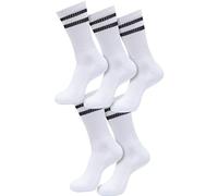 Urban Classics Tb6801-double Stripe Socks 5-Pack Chaussettes, Blanc/Noir, 43-46 Mixte
