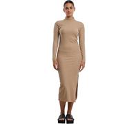 Urban Classics Tb6933-ladies Rib Longlseeve Mockneck Dress Robe, Beigemelange, M Femmes