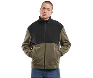 Urban Classics Tb7016-colour Block Polar Fleece Jacket Vestes légères, Noir/Vert Olive, XL Hommes