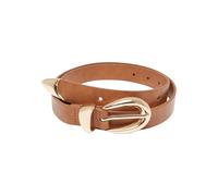 Urban Classics Ceinture TB7211 Chunky Buckle Loop en cuir synthétique Marron/Or L/XL Femmes