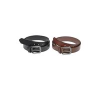 Urban Classics Tb7216a-easy Synthetic Leather Belt 2-Pack Ceinture, Noir/argenté/Marron/argenté, S-M Hommes