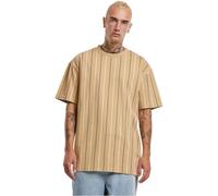 Urban Classics Tb7311-printed Pinstripe Tee T-Shirt, Beige/Blanc/Noir, XL Hommes