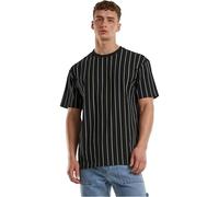 Urban Classics T-shirt TB7311 imprimé à fines rayures Noir/Blanc/Jaune pâle 4XL Homme