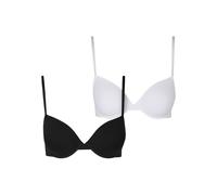 Urban Classics Tb7652a-ladies Basic Cotton Bra 2-Pack, Noir/Blanc, 80D Femmes