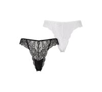 Urban Classics Tb7847a-ladies Allover Lace Tanga 2-Pack sous-vêtement, Noir/Blanc, XS Femmes