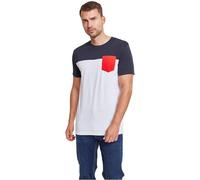 Urban Classics Thé de Poche 3 Tons T-Shirt, Mehrfarbig (White/Navy/Fire Red 01244), L Homme