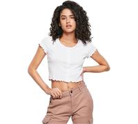 Urban Classics Thé Cropped Button Up pour Femme T-Shirt, Blanc