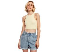 Urban Classics – Top cropped côtelé pour femme – Jaune Soft – XL