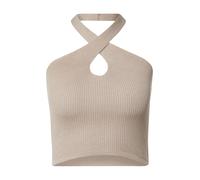 Urban Classics Rib Knit Crossed Neckholder Sleeveless Top Beige 5XL Femme