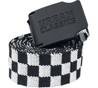 Urban Classics UC Canvas Belt Checkerboard Ceinture unisexe 150 cm Noir/blanc Basics, Multicolore (Checkerboard 00826), 150 cm