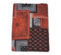 Urban Classics Unisex Bandana Patchwork Print Blanket Black/Orange, One Size