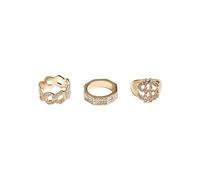 Urban Classics Unisex Dollar Ring 3-Pack gold, L/XL