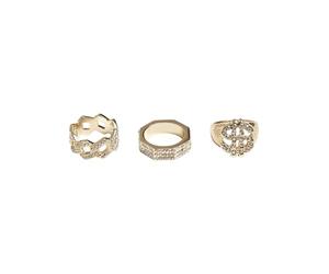 Urban Classics Unisex Dollar Ring 3-Pack gold, L/XL