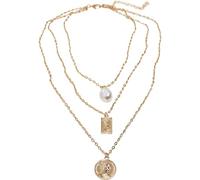 Urban Classics Unisex Layering Pearl Basic Necklace gold, one size